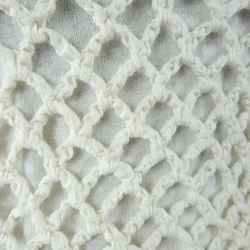 JOHN PAUL RICHARD Top M Heavy Crochet Crop Shirt w/Attached Knit Tank Casual - Picture 6 of 11